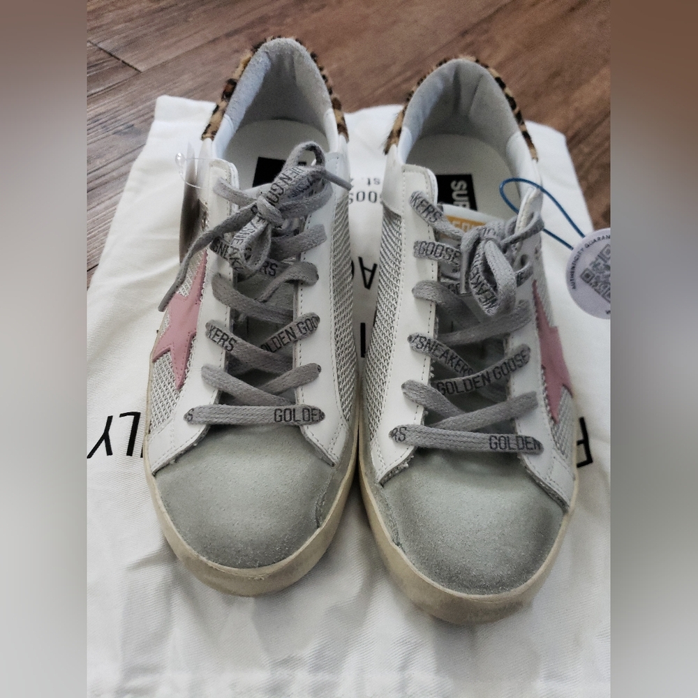 Golden Goose Deluxe Brand Sneakers with Pink Star